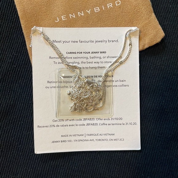 Jenny Bird Pendent Double Layer Necklace Silver - Picture 3 of 3